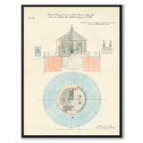 Korsö Lighthouse, Sandhamn, 1847 as a vintage illustration and poster from Historly – full image without white border