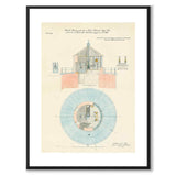 Korsö Lighthouse, Sandhamn, 1847 as a vintage illustration and poster from Historly – with white border without title