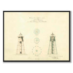 Rödkallen Lighthouse, Luleå, 1871 as a vintage illustration and poster from Historly – full image without white border