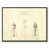 Rödkallen Lighthouse, Luleå, 1871 as a vintage illustration and poster from Historly – full image without white border