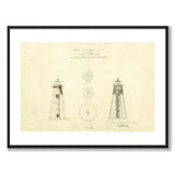 Rödkallen Lighthouse, Luleå, 1871 as a vintage illustration and poster from Historly – with white border without title