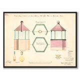 Lighthouse Vättern & Vänern 1851 as a vintage illustration and poster from Historly – full image without white border