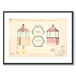 Lighthouse Vättern & Vänern 1851 as a vintage illustration and poster from Historly – with white border without title