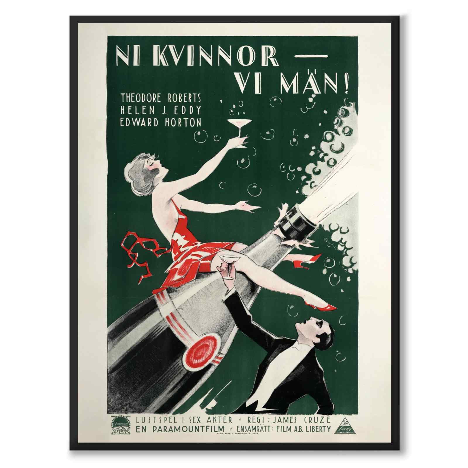 Ni Kvinnor - Vi Män! som vintageillustration och poster från Historly – helbild utan vit kant