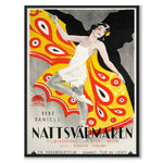 Nattsvärmaren som vintageillustration och poster från Historly – helbild utan vit kant