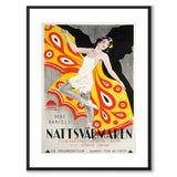 Nattsvärmaren som vintageillustration och poster från Historly – med vit kant utan titel