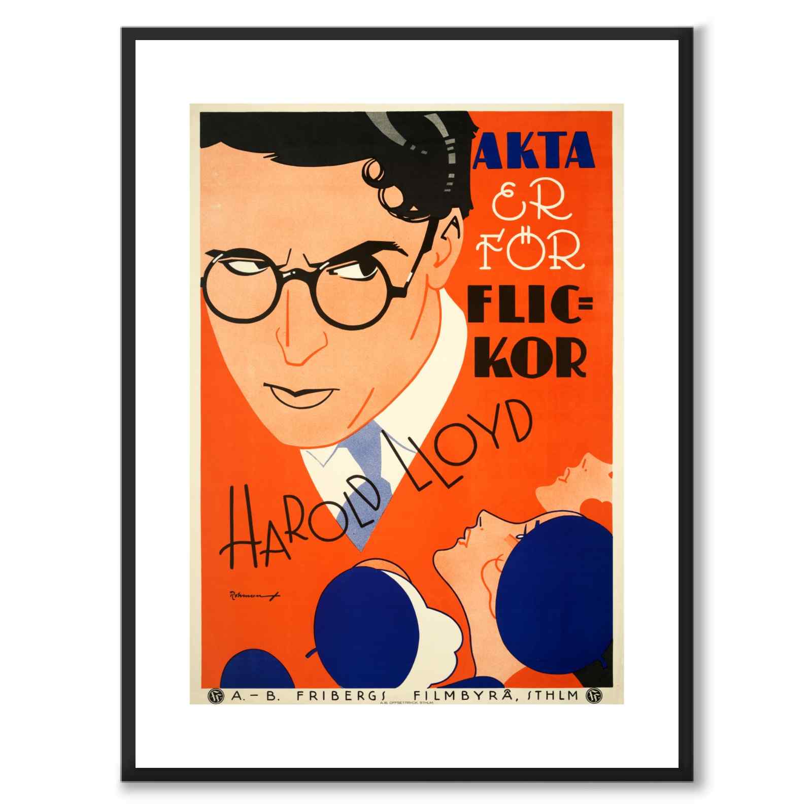 Akta Er För Flickor som vintageillustration och poster från Historly – med vit kant utan titel