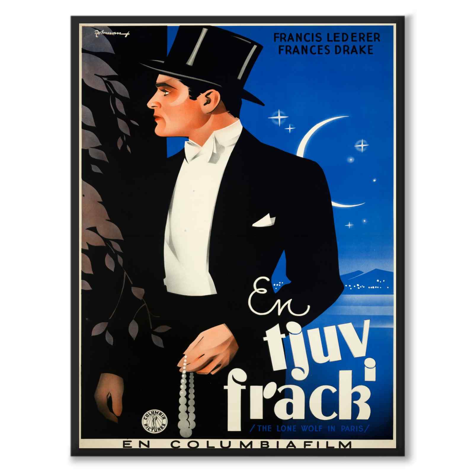 A Thief in White Tie as a vintage illustration and poster from Historly – full image without white border