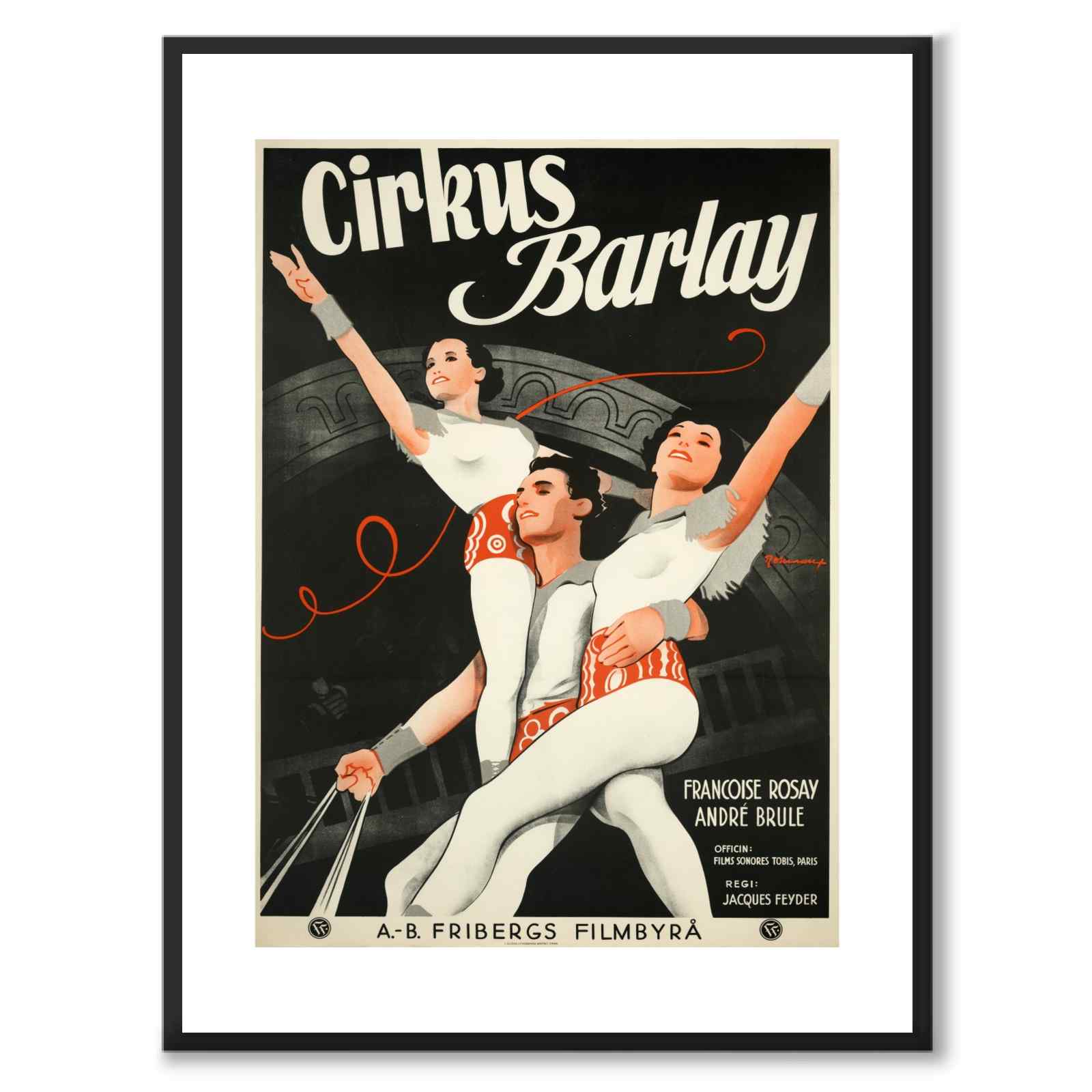Circus Barlay as a vintage illustration and poster from Historly – with white border without title