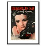 Ungkarlsflickan som vintageillustration och poster från Historly – med vit kant utan titel