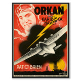 Hurricane over the Caribbean Sea as a vintage illustration and poster from Historly – full image without white border