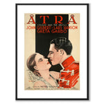 Longing - Greta Garbo as a vintage illustration and poster from Historly – with white border without title