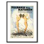 Tillbaka till Naturen - Nakenkultur som vintageillustration och poster från Historly – med vit kant utan titel