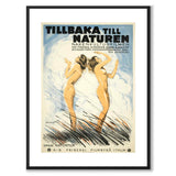 Tillbaka till Naturen - Nakenkultur som vintageillustration och poster från Historly – med vit kant utan titel