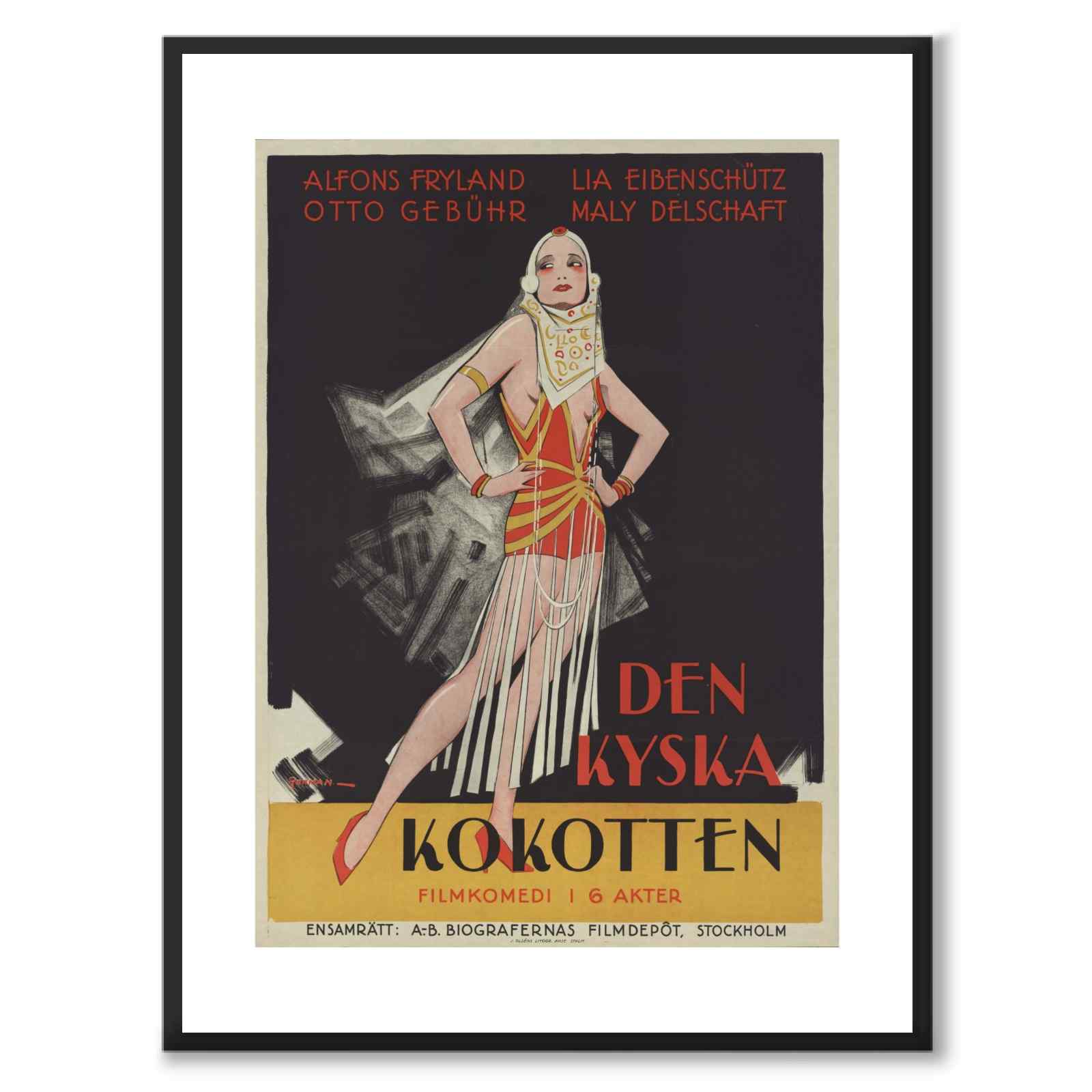 The Chaste Coquette as a vintage illustration and poster from Historly – with white border without title
