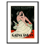 Galna Änkan som vintageillustration och poster från Historly – med vit kant utan titel