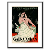 Galna Änkan som vintageillustration och poster från Historly – med vit kant utan titel