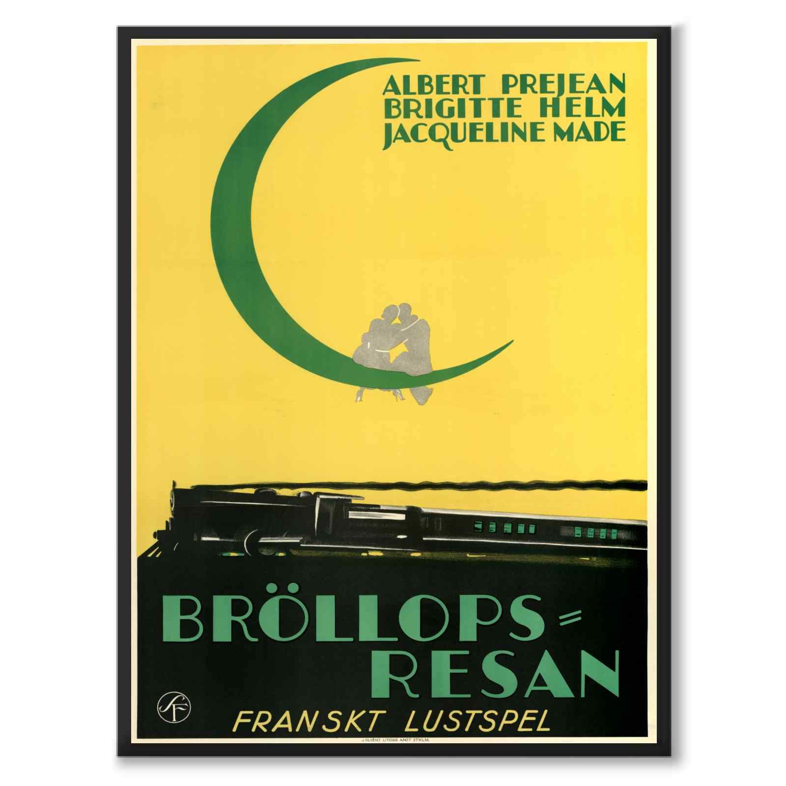 The Honeymoon - French Farce as a vintage illustration and poster from Historly – full image without white border