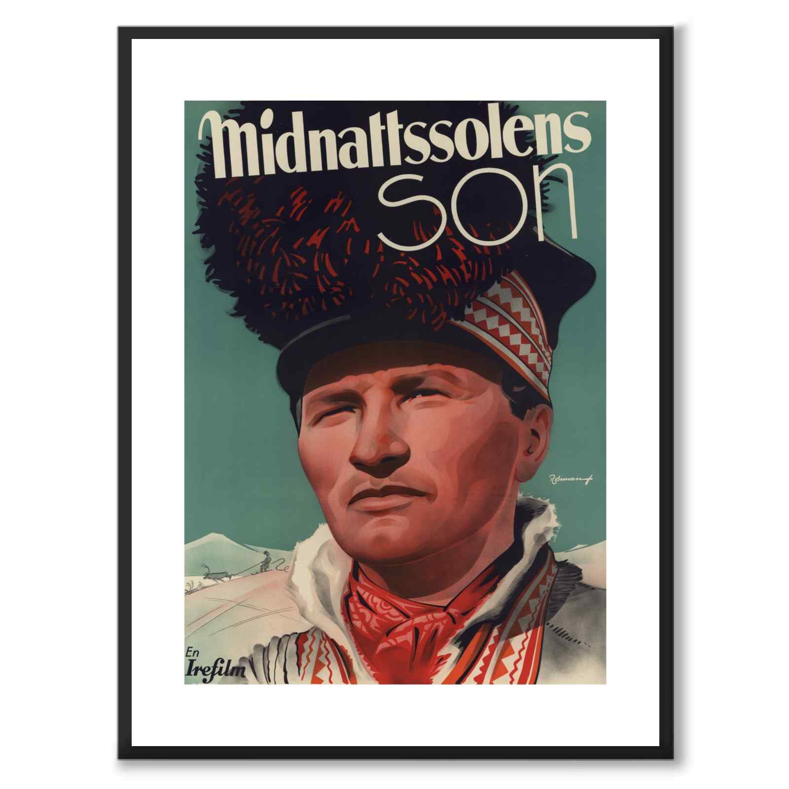 The Midnight Sun's Son as a vintage illustration and poster from Historly – with white border without title