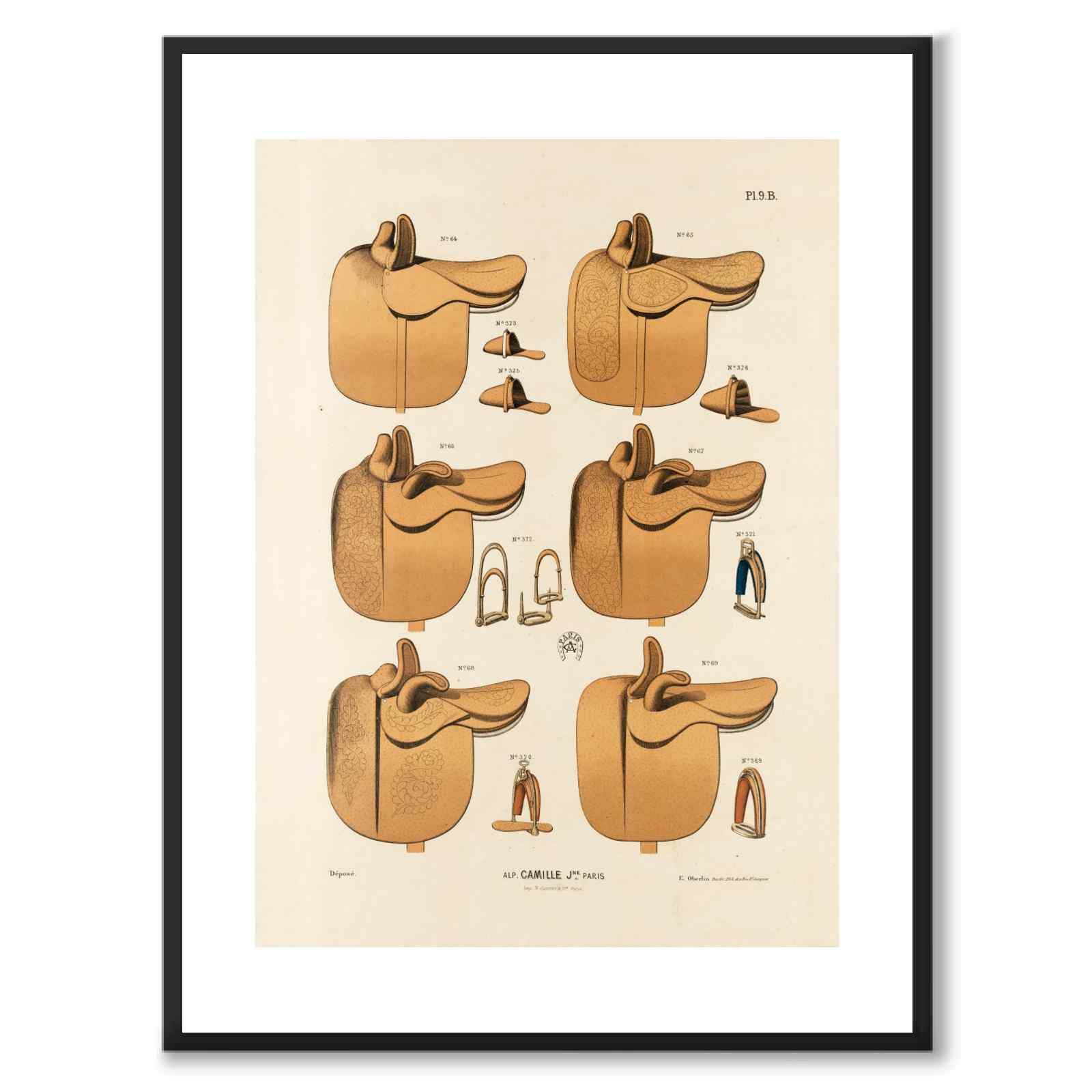 La Sellerie Camille No.9 as a vintage illustration and poster from Historly – with white border without title