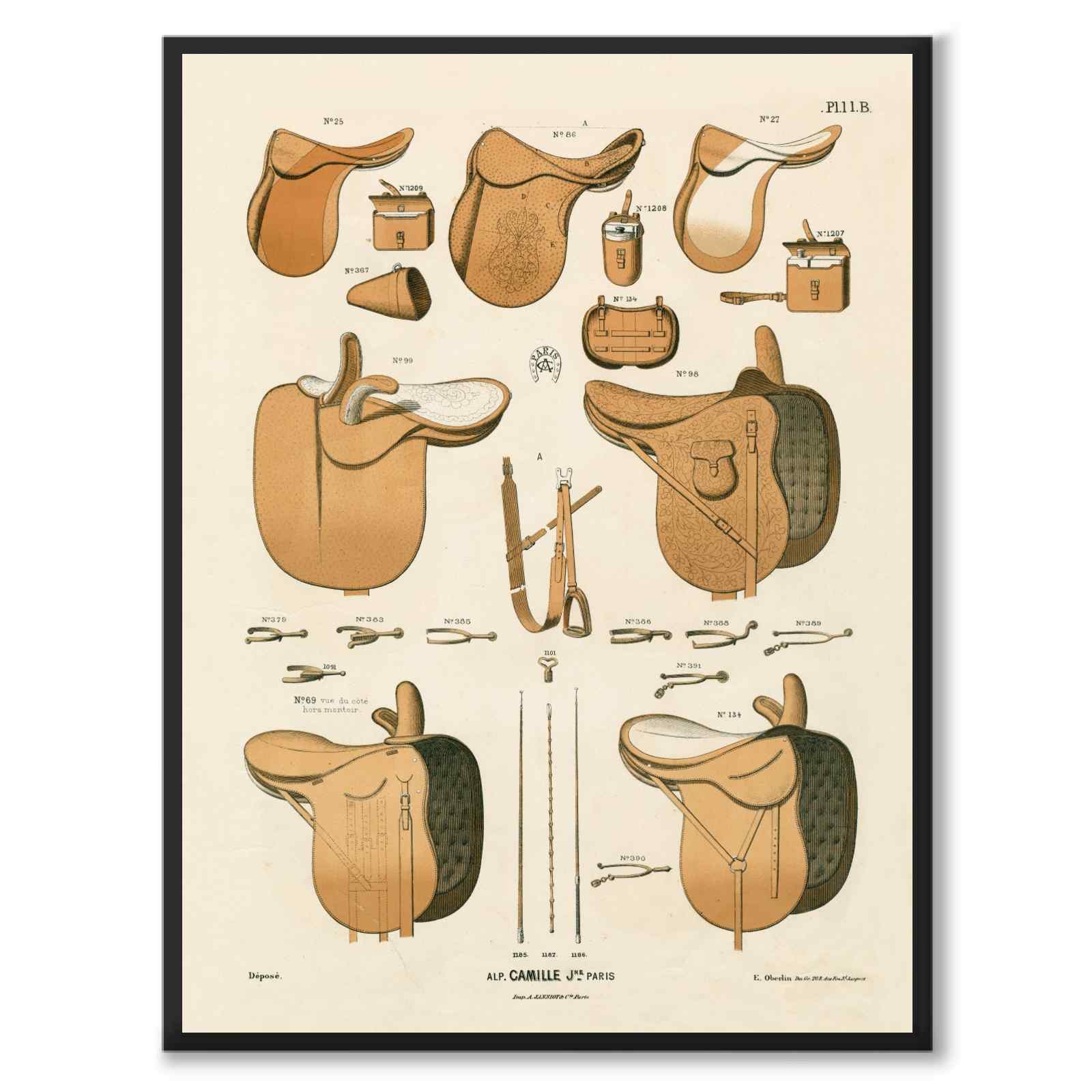 La Sellerie Camille No.11 as a vintage illustration and poster from Historly – full image without white border