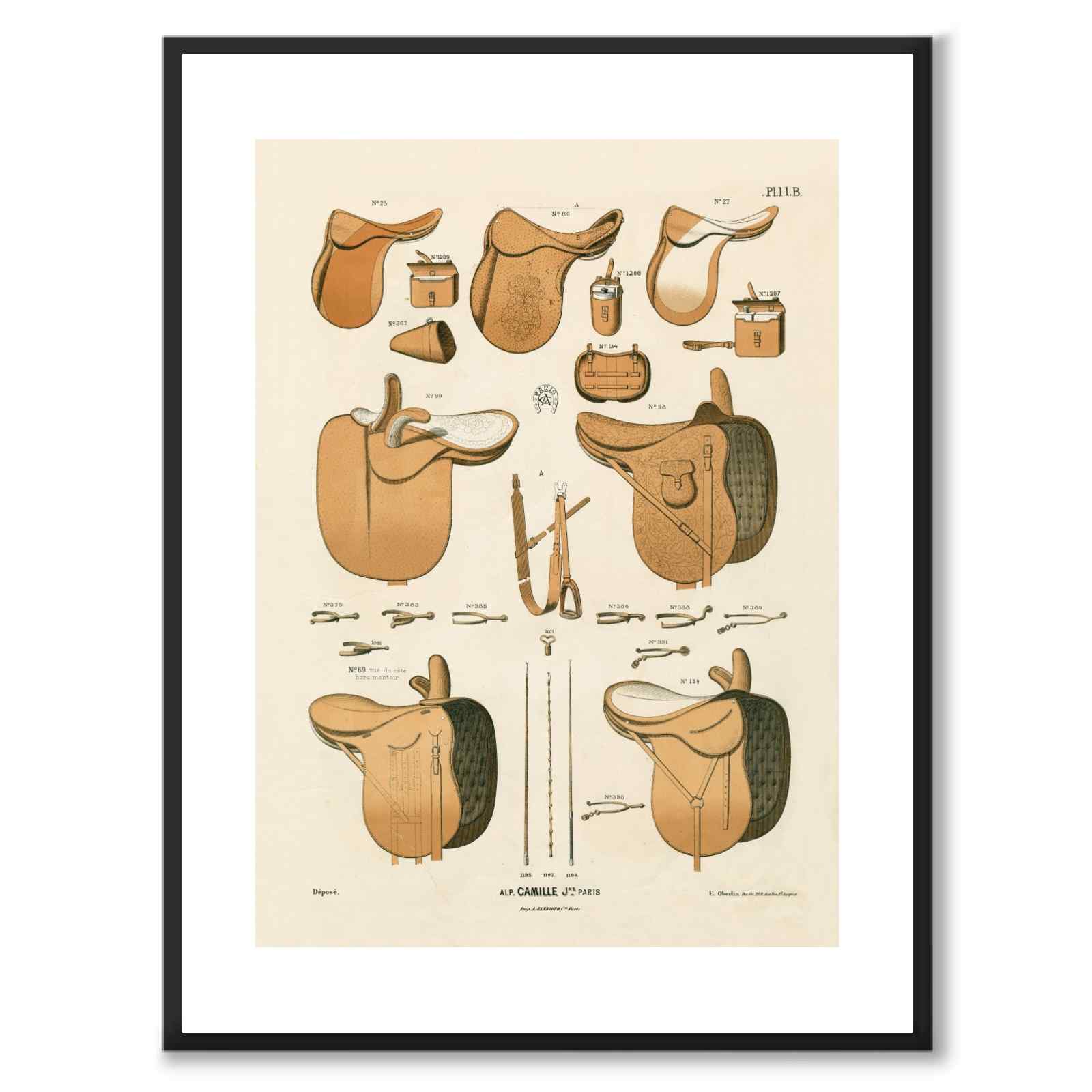 La Sellerie Camille No.11 as a vintage illustration and poster from Historly – with white border without title