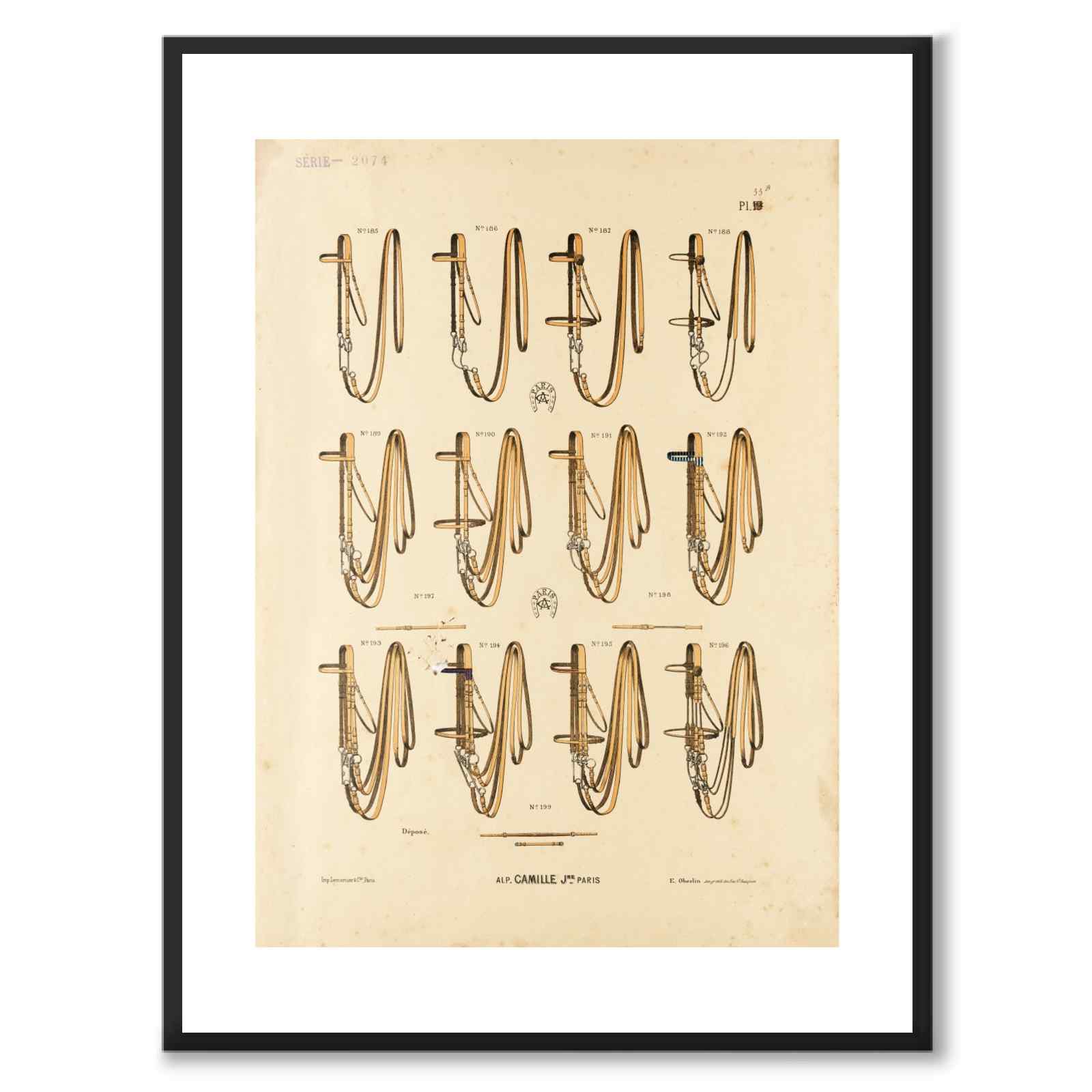 La Sellerie Camille No.33 as a vintage illustration and poster from Historly – with white border without title