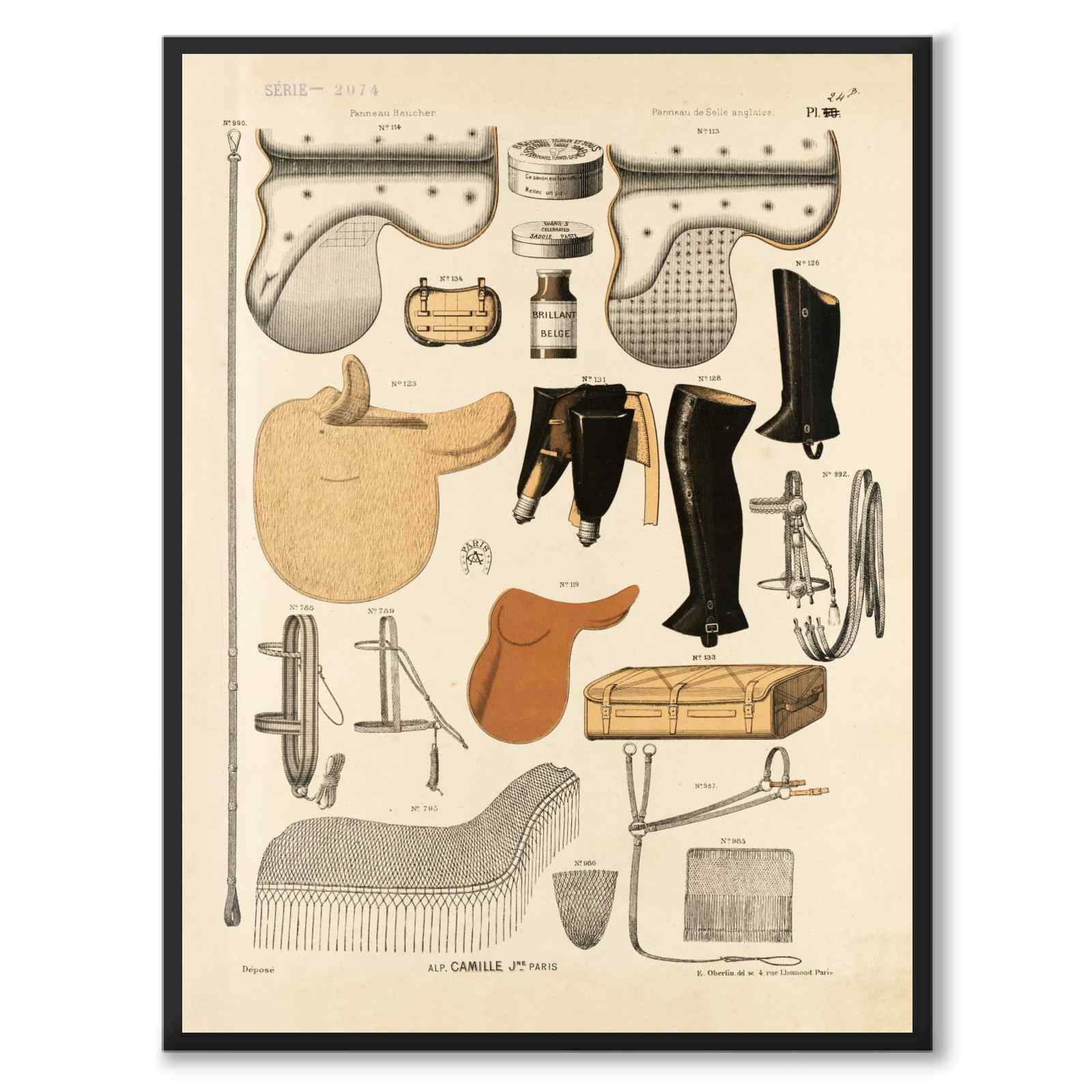 La Sellerie Camille No.24 as a vintage illustration and poster from Historly – full image without white border