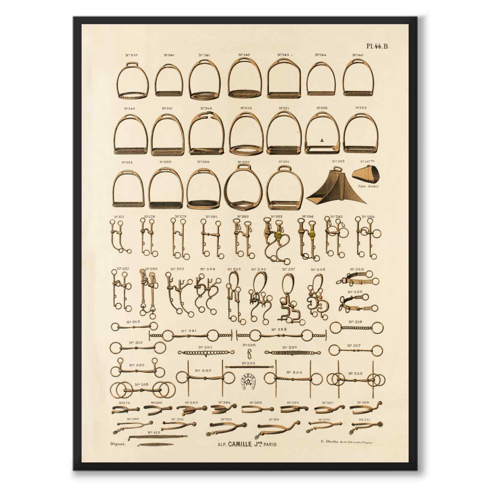 La Sellerie Camille No.44 as a vintage illustration and poster from Historly – full image without white border