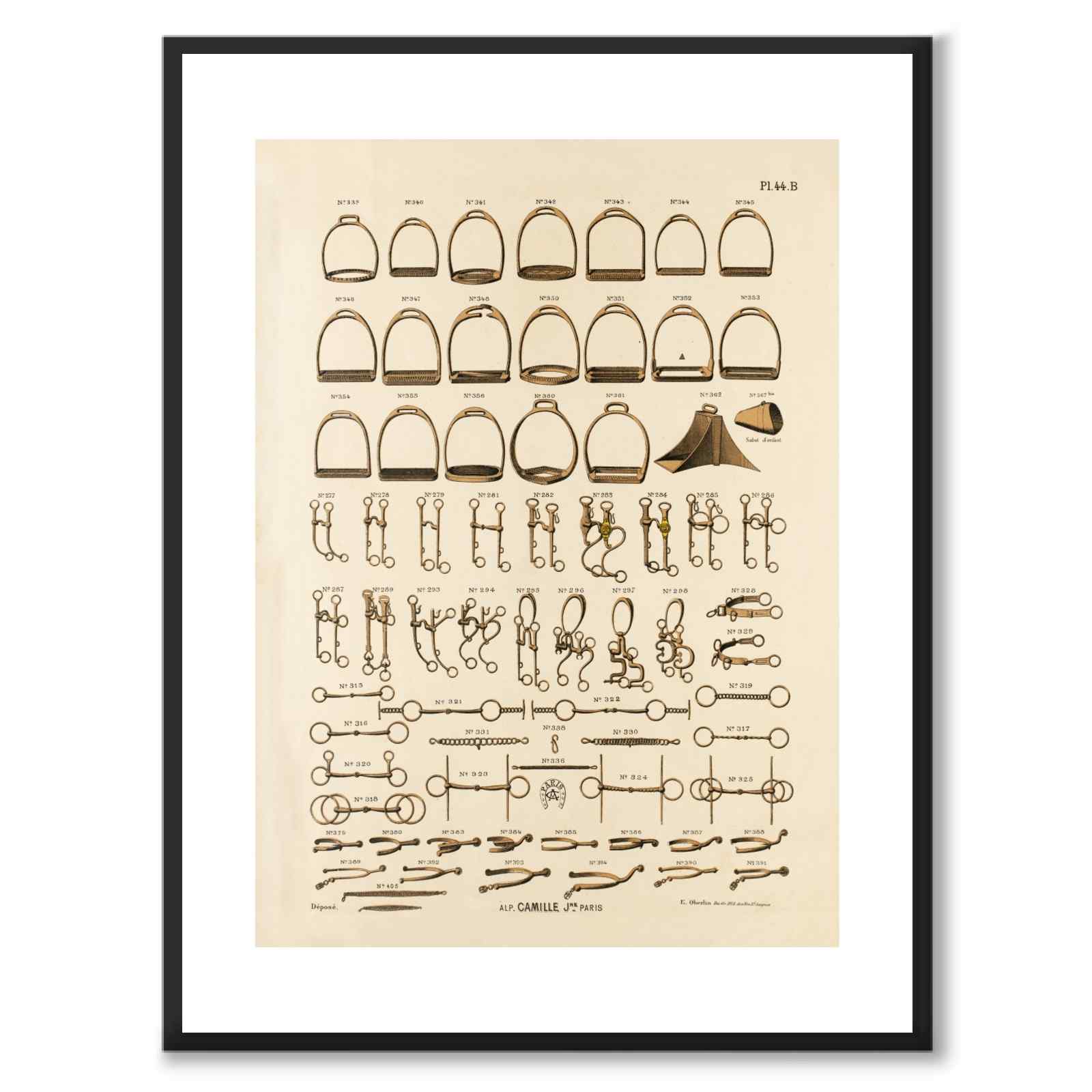 La Sellerie Camille No.44 as a vintage illustration and poster from Historly – with white border without title