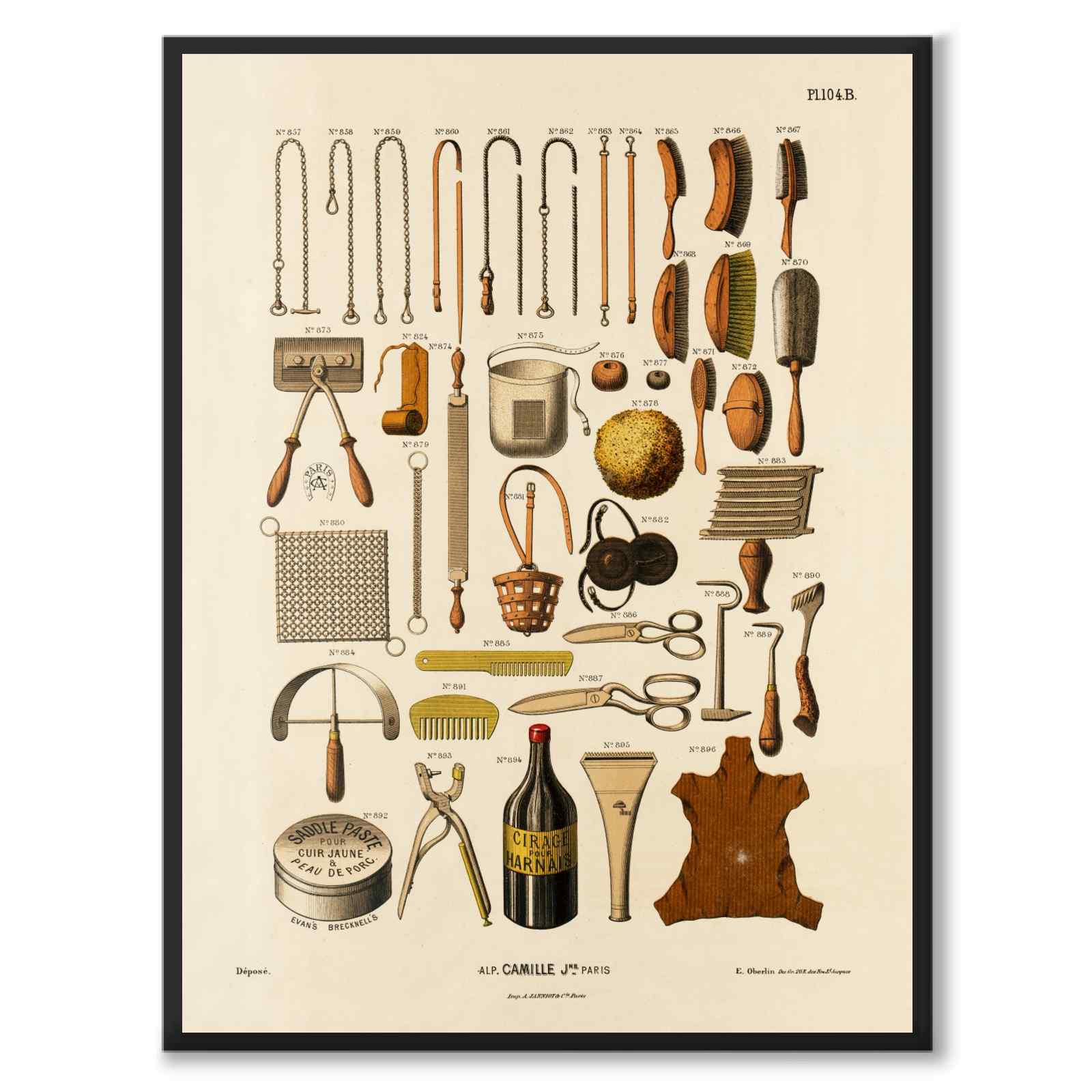 La Sellerie Camille No.104 as a vintage illustration and poster from Historly – full image without white border
