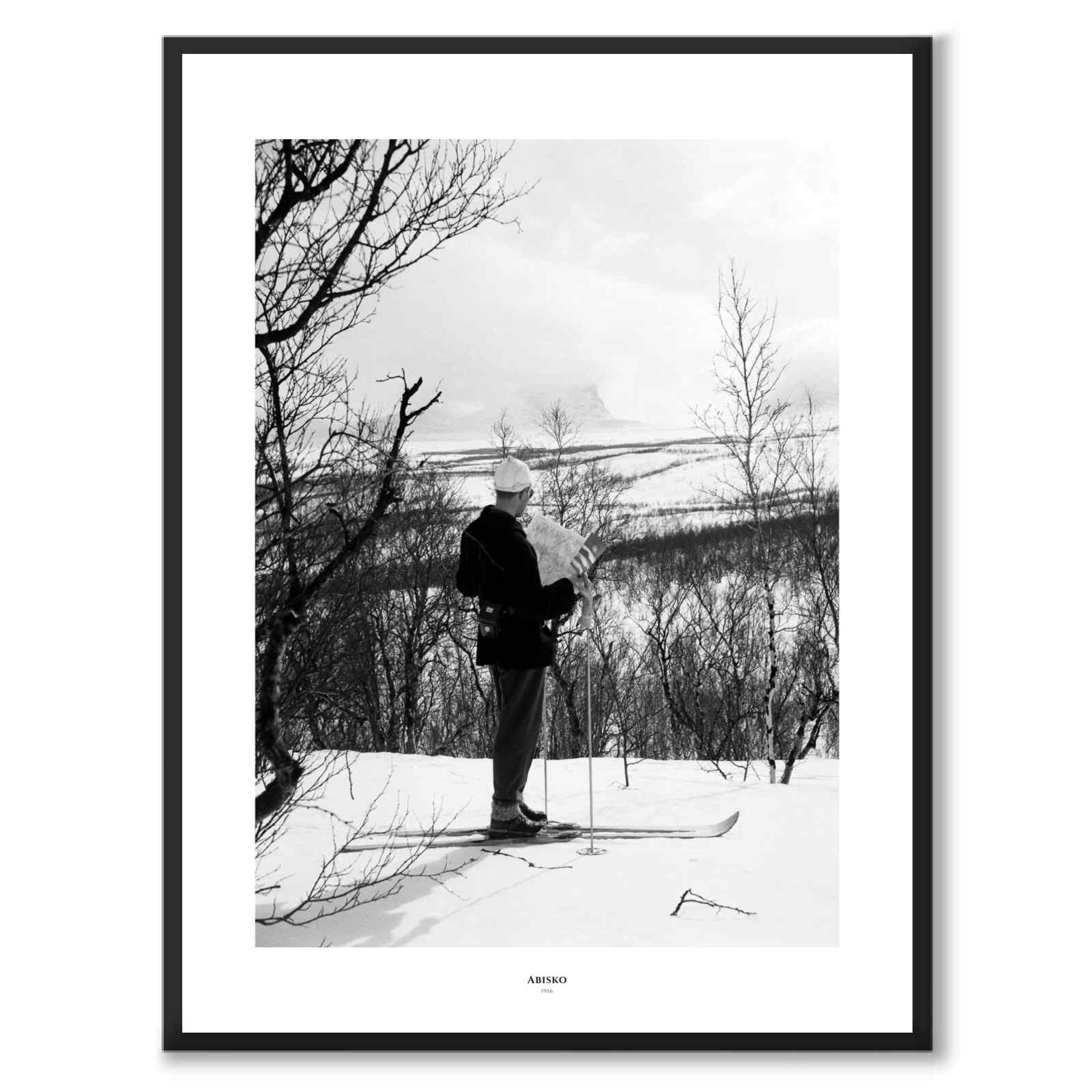 Abisko 1956 som historiskt fotografi och poster från Historly – med vit kant och titel