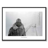Track Watchman, Riksgränsen 1955 as a historic photograph and poster from Historly – with white border and title