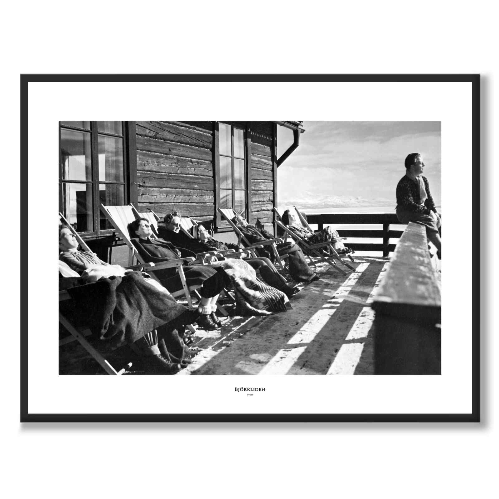 Björkliden 1930 as a historic photograph and poster from Historly – with white border and title
