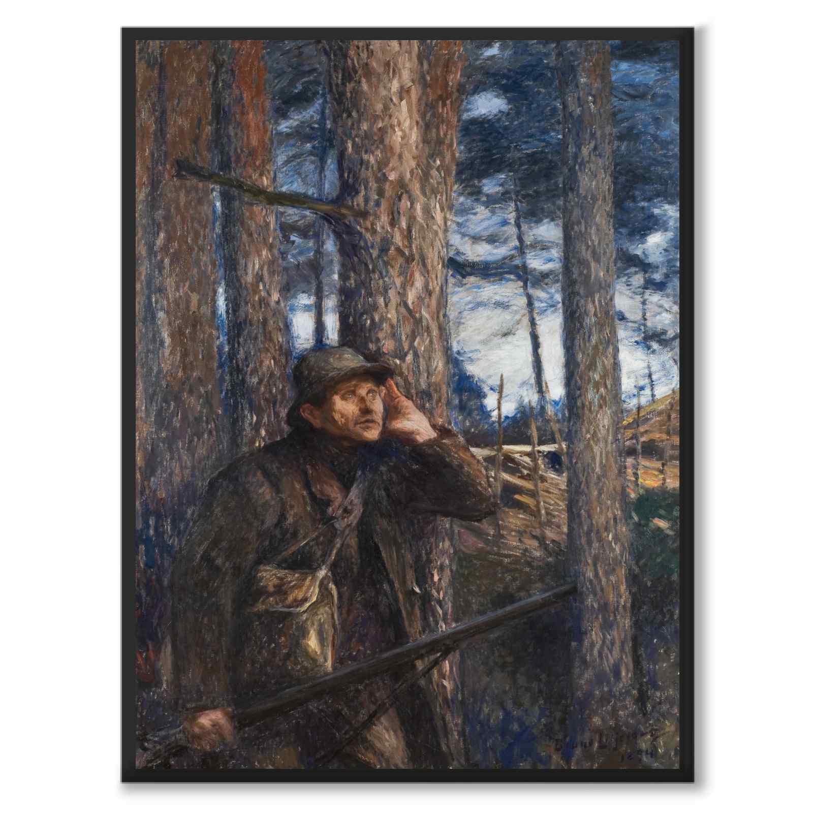 The Poacher by Bruno Liljefors as an art poster from Historly – full image without white border