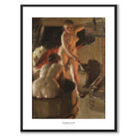 Badande Kullor av Anders Zorn som poster från Historly – med vit kant och titel