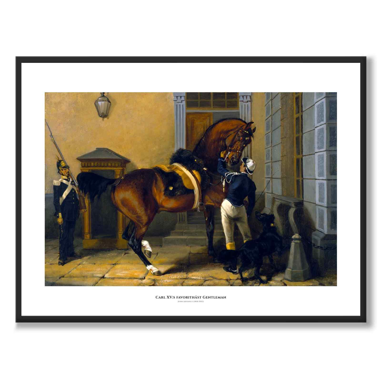 Carl XV's Favourite Horse Gentleman as an art poster from Historly – with white border and title