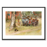 Frukost under Stora Björken av Carl Larsson som konstposter från Historly – med vit kant utan titel