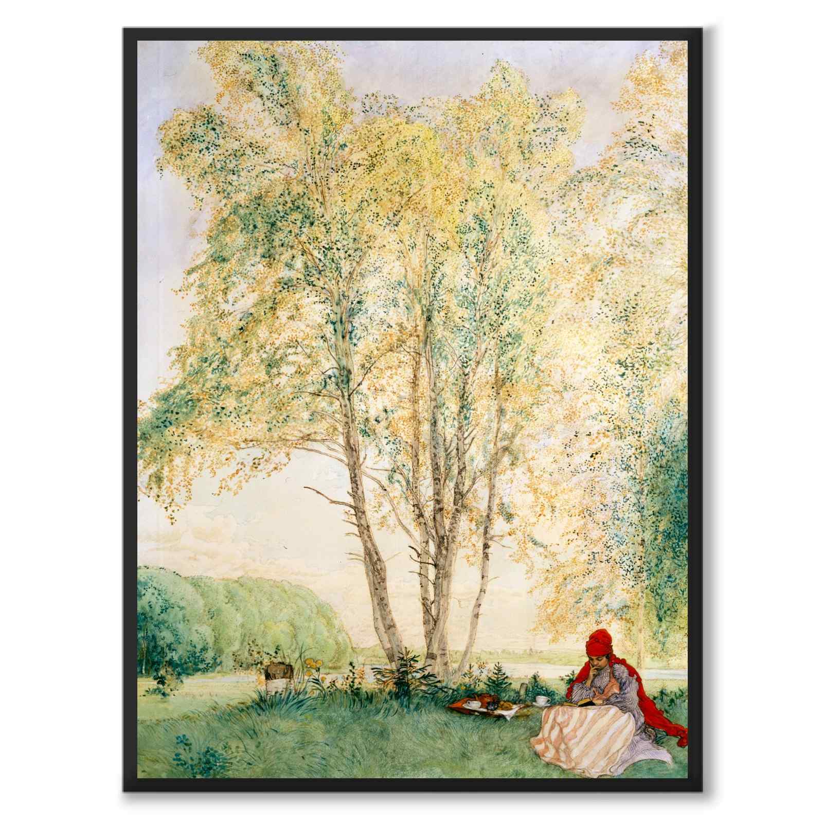 Under Björkarna av Carl Larsson som konstposter från Historly – helbild utan vit kant
