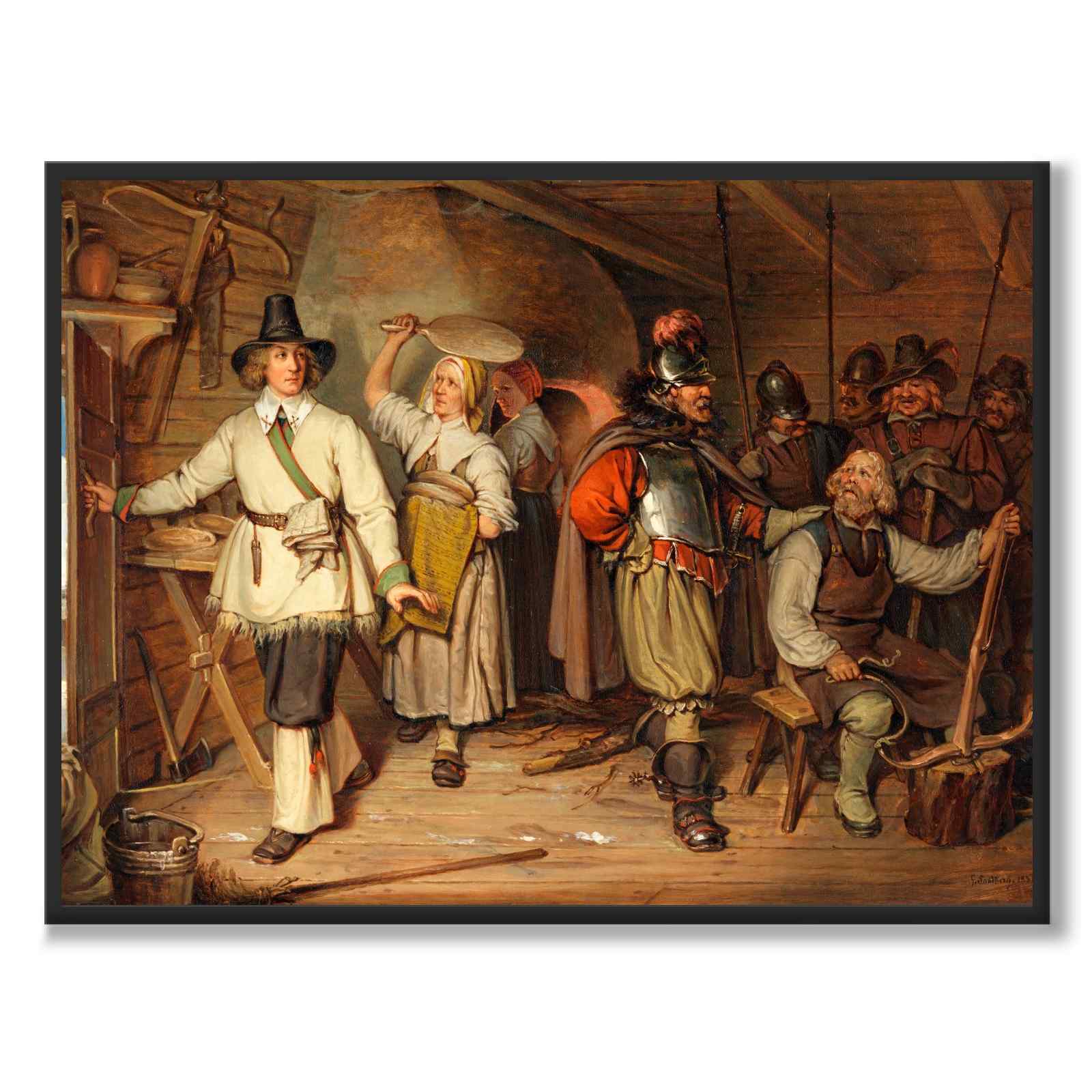Gustaf Wasa hos Sven Elfsson i Isala By år 1520 som poster från Historly – helbild utan vit kant