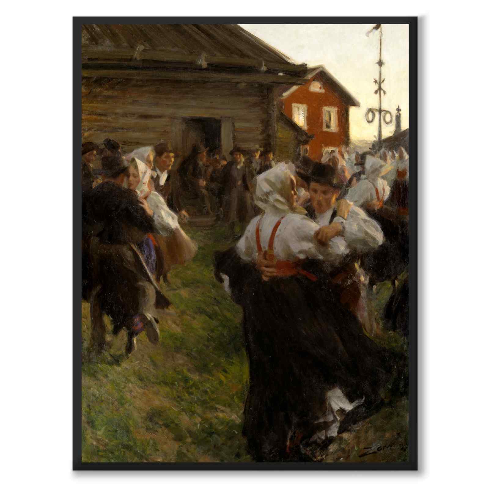 Midsommardans av Anders Zorn som poster från Historly – helbild utan vit kant