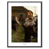 Midsommardans av Anders Zorn som poster från Historly – med vit kant och titel