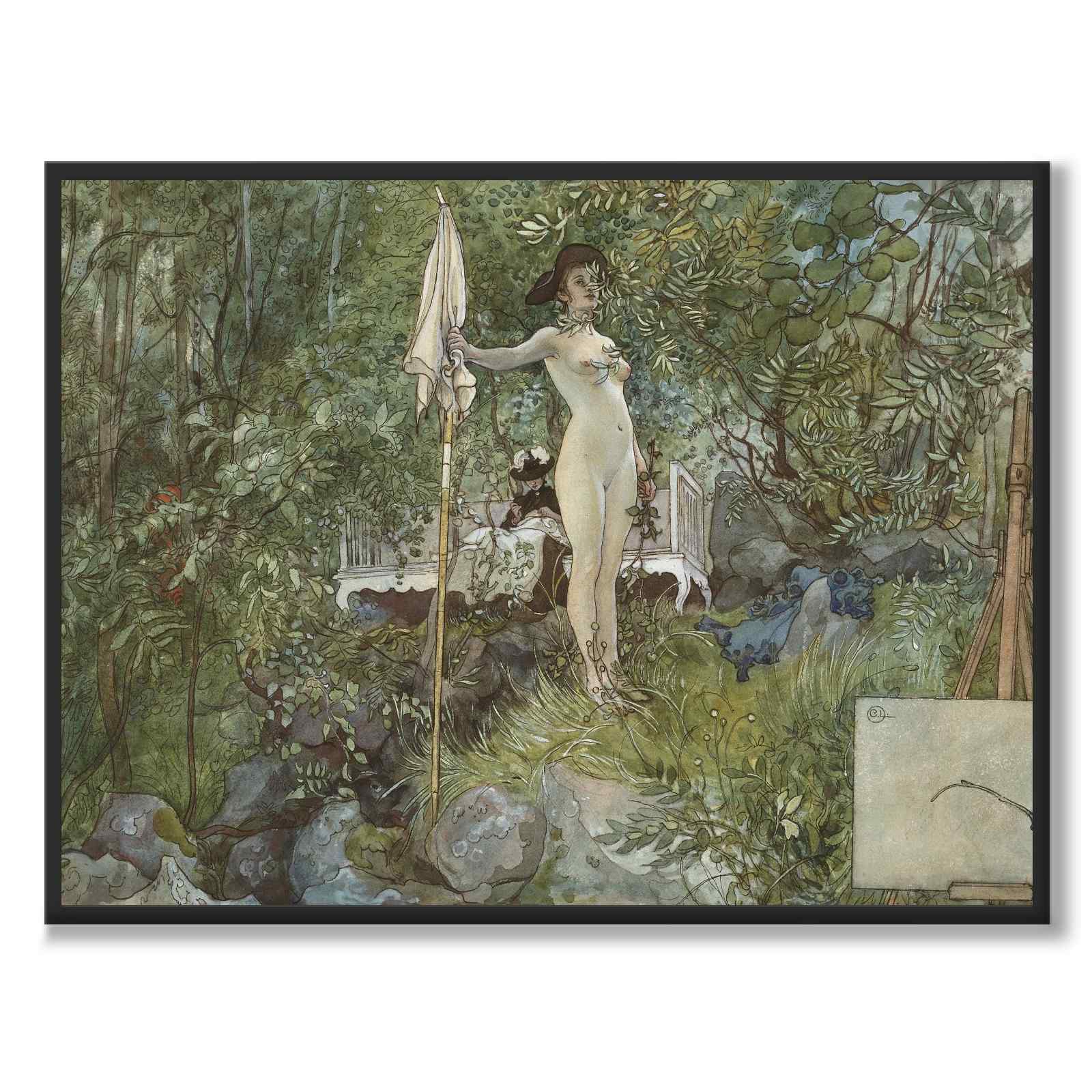 Frilufts-ateljé av Carl Larsson som konstposter från Historly – helbild utan vit kant