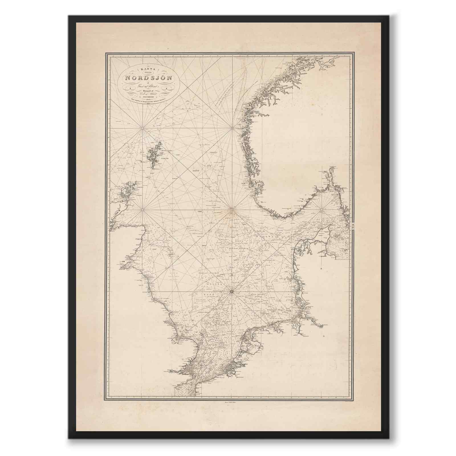 Nordsjön 1849 som historiskt fotografi och poster från Historly – helbild utan vit kant