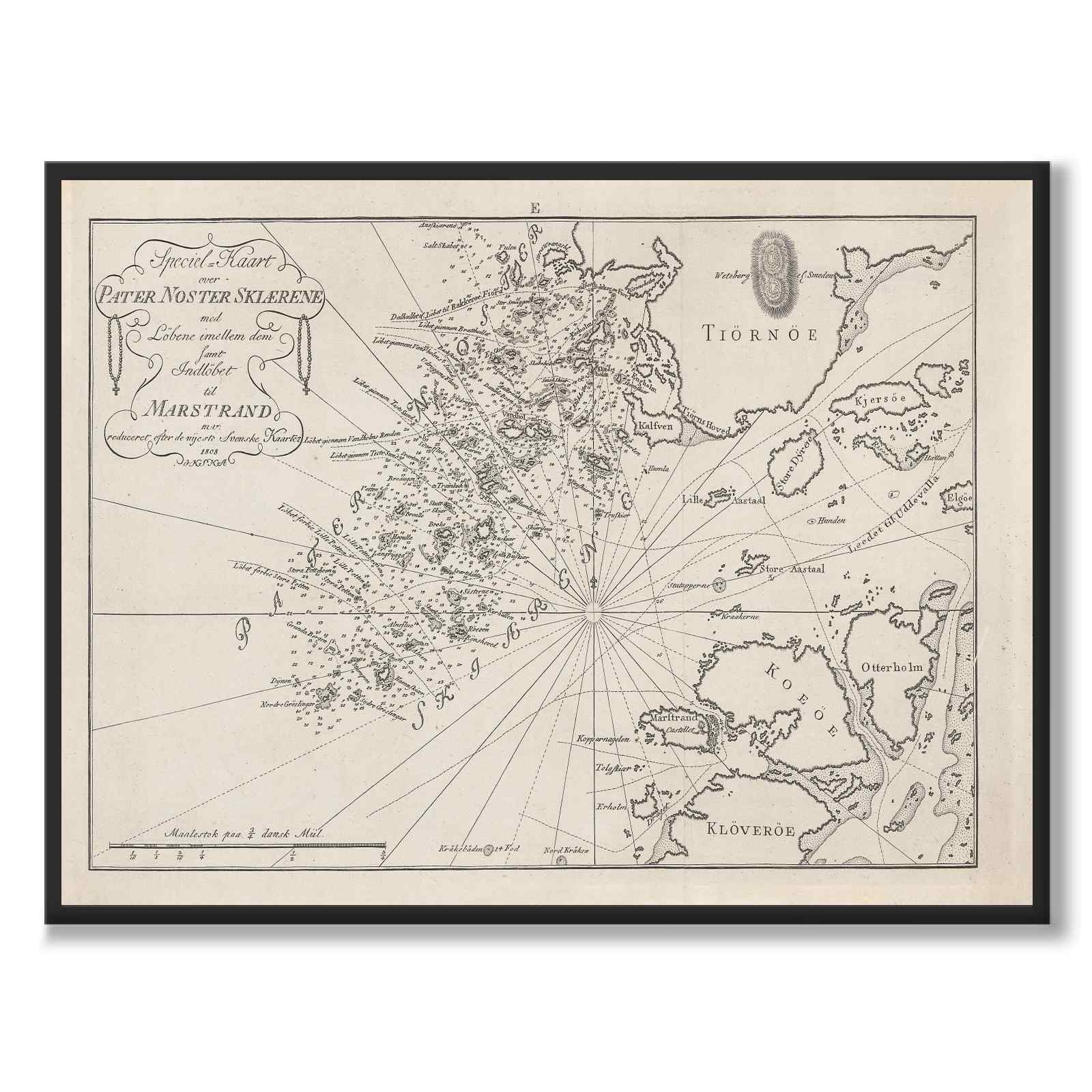 Pater Noster, Marstrand 1808 som historisk karta och poster från Historly – helbild utan vit kant