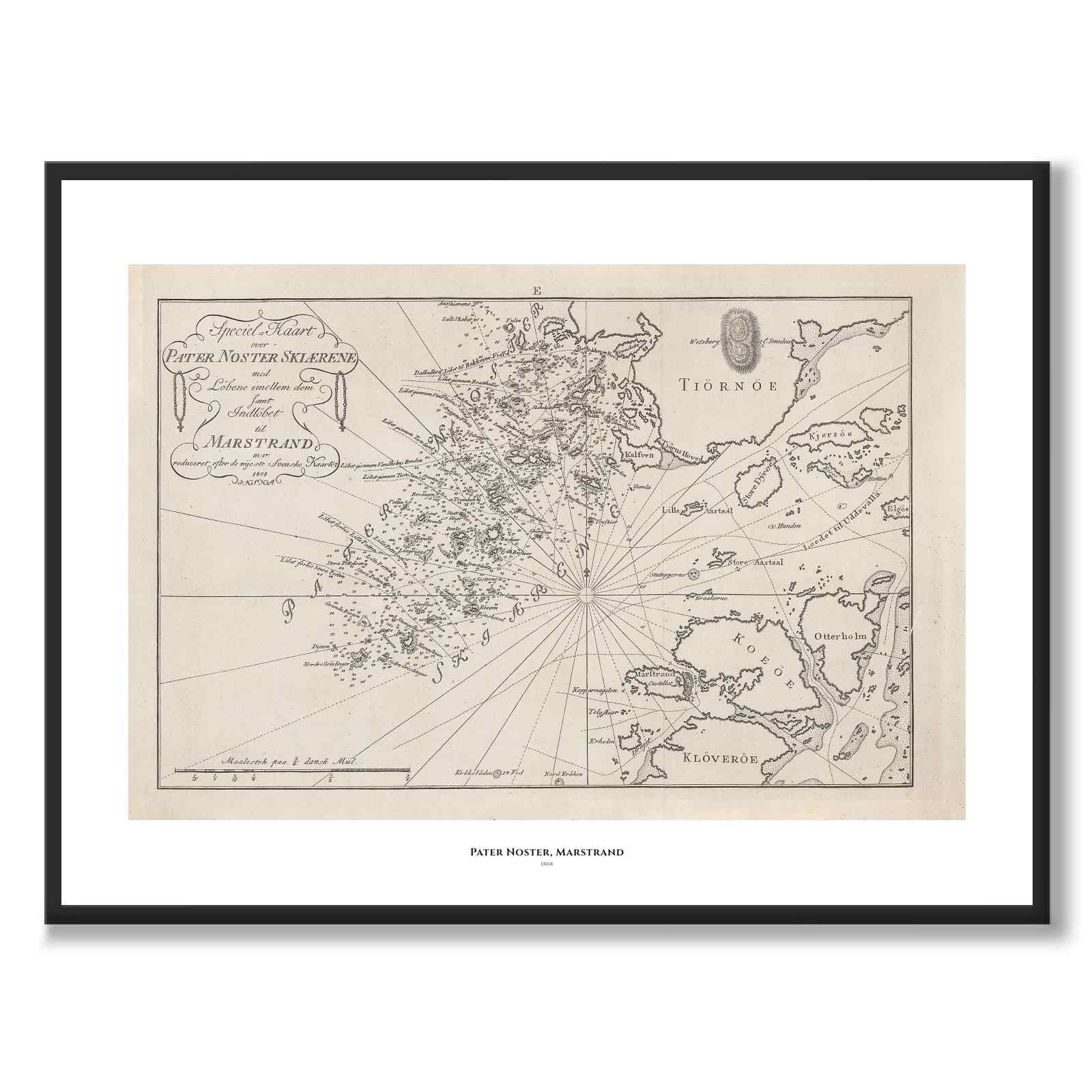 Pater Noster, Marstrand 1808 som historisk karta och poster från Historly – med vit kant och titel