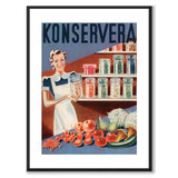 Konservera som vintageillustration och poster från Historly – med vit kant utan titel