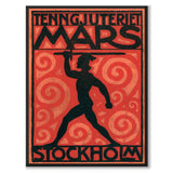 Tenngjuteriet Mars som vintageillustration och poster från Historly – helbild utan vit kant