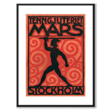 Tenngjuteriet Mars som vintageillustration och poster från Historly – med vit kant utan titel