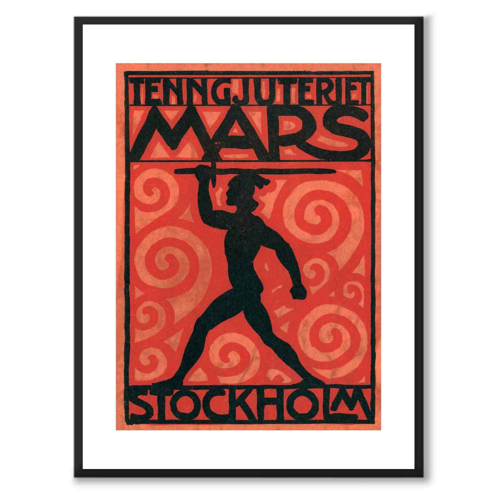 Tenngjuteriet Mars som vintageillustration och poster från Historly – med vit kant utan titel